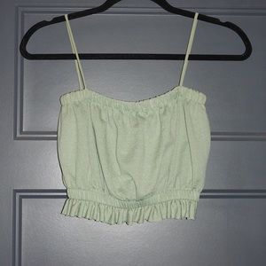 Ruffle Mint Zara Crop Top